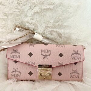 MCM pink crossbody wallet bag